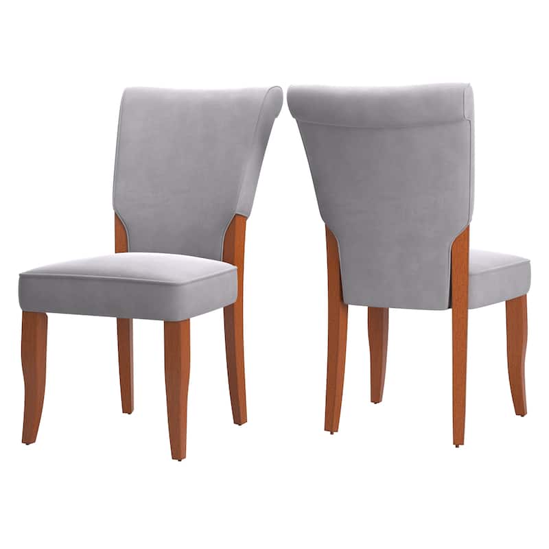 Andorra Grey Velvet Upholstered Dining Chair (Set of 2) by iNSPIRE Q Classic