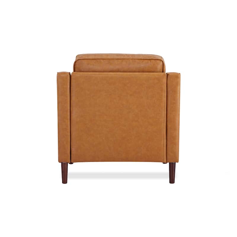 Artdeco Home - Sedona Modern Accent Chair, Faux Linen / Vegan Leather Armchair