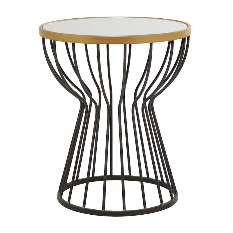Black Metal Contemporary Accent Table - 18 x 18 x 21