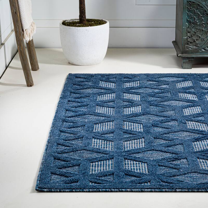 JONATHAN Y Peralta Neutral Geometric Indoor/Outdoor Area Rug