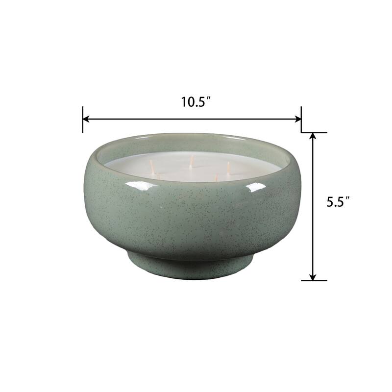 11.5in REJD Ceramic Bowl Candle (80oz) - Peony