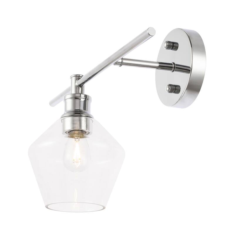 Gerald 1-Light Glass Left Wall sconce - 14.7/10.2 - 14.7/10.2