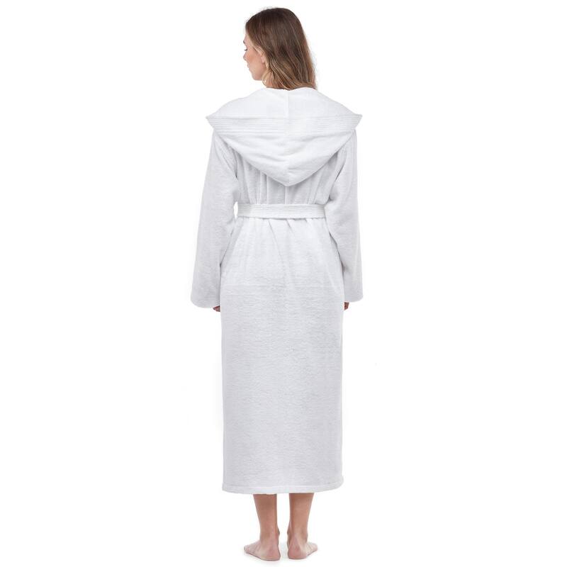 Soft Turkish Terry Cotton Women's Hooded Bathrobe
