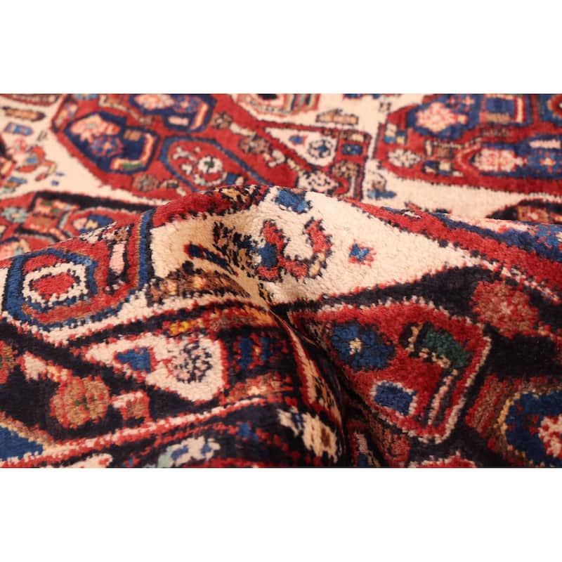 ECARPETGALLERY Hand-knotted Melis Vintage Cream, Red Wool Rug - 7'1 x 7'1