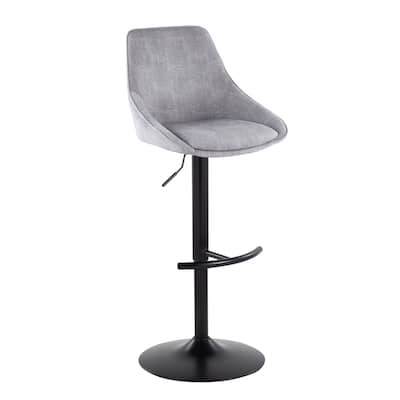 Silver Orchid Alba Adjustable Bar Stool with Rounded T Footrest (Set of 2)