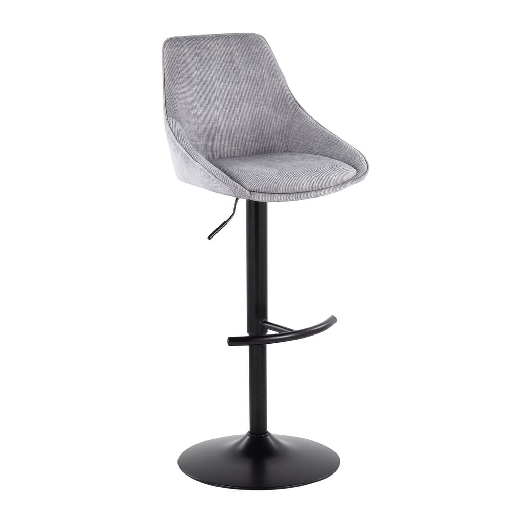 Silver Orchid Alba Adjustable Bar Stool with Rounded T Footrest (Set of 2)