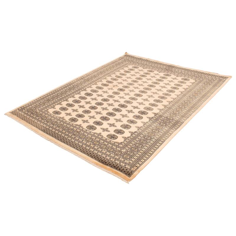 ECARPETGALLERY Hand-knotted Finest Peshawar Bokhara Beige Wool Rug - 8'1 x 10'2