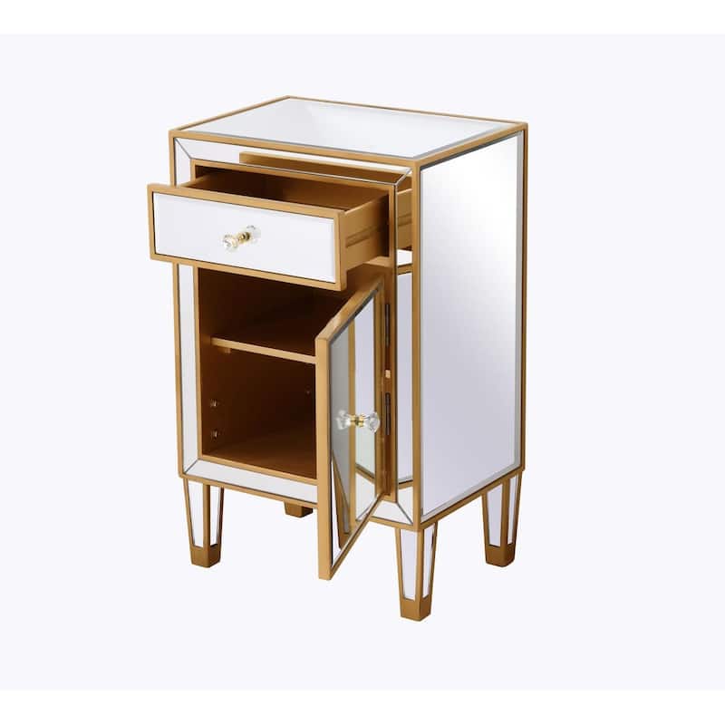 Reflexion Collection Rosa 18-inch Wide Mirrored 1-drawer Nightstand
