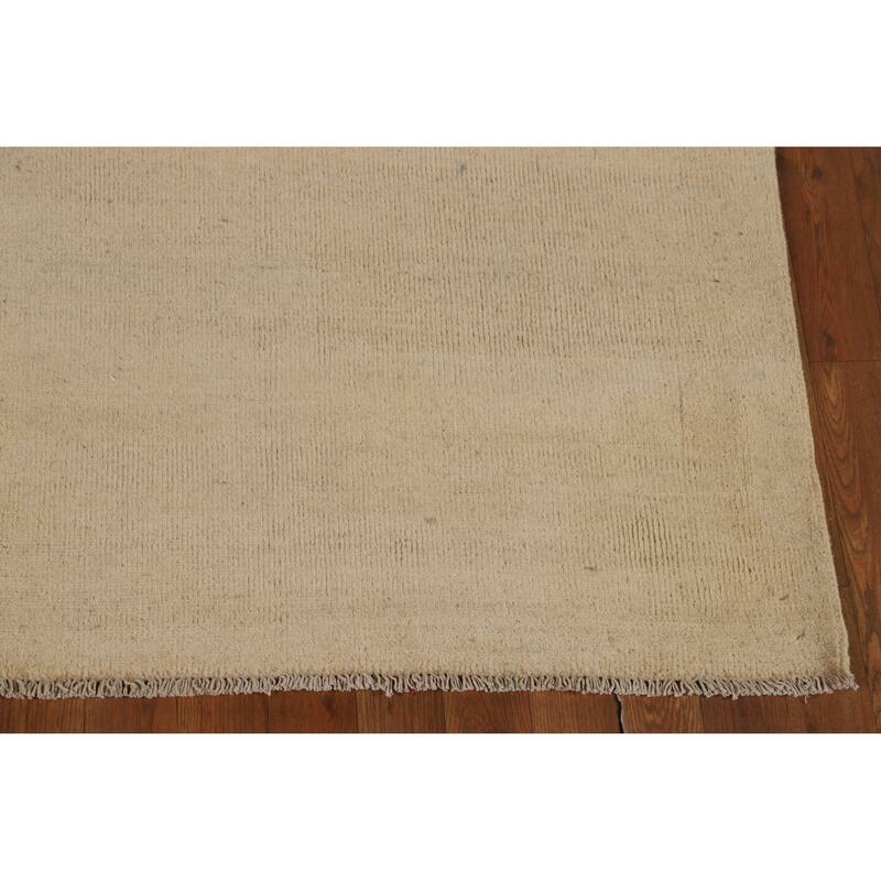 Gabbeh Modern Area Rug Handmade Beige Tribal Wool Carpet - 5'7"x 7'9"