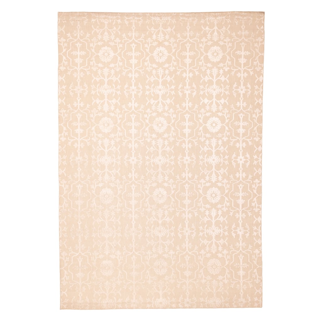 ECARPETGALLERY Hand Loomed Elysian Beige, Ivory Viscose, Wool Rug - 8'3 x 11'10