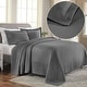 preview thumbnail 9 of 53, Superior Solitaire Cotton Decorative Bedspread Set Grey - Full