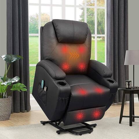 Power Lift Recliner PU Leather with Massage and Heating