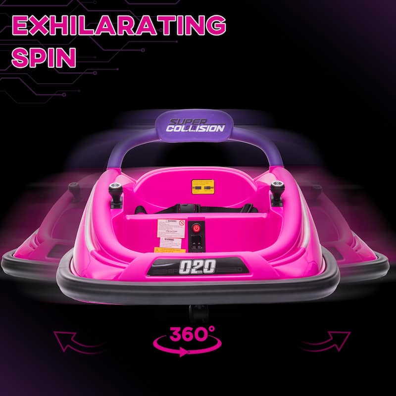 Kids Electric Bumper Car Ride-On Bumper Car with 360° Rotation, Ride on Car Electric Vehicle with LED Lights