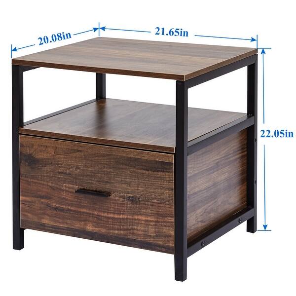 Vecelo Square Side Tables Sofa End Table