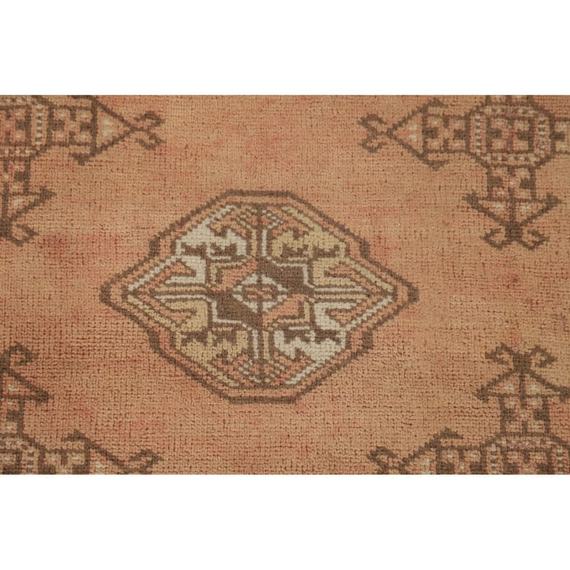 Geometric Bokhara Oriental Rug Hand-Knotted Wool Carpet - 6'11"x 9'6"