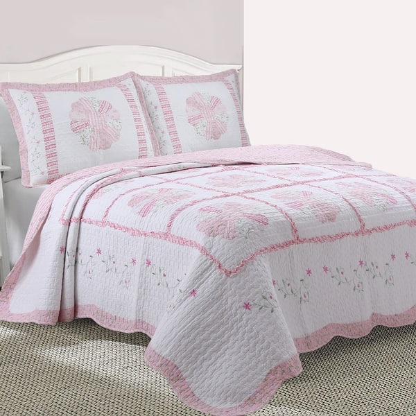 Daisy Field Floral Pink Quilt Bedding Set On Sale Bed Bath & Beyond