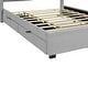 preview thumbnail 11 of 13, Teddy Fleece Upholstered Wingback Bed Frame wPull-out Trundle Bed, LED Light Bars and 2 Drawers, Modern Platform Bed for Bedroom