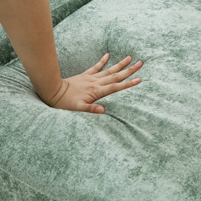 Roomfitters Curved Chaise Lounge Sofa 80" Upholstered Sofa Bed with Cup Holders, Modern Oversized Comfy Couch for Living Room