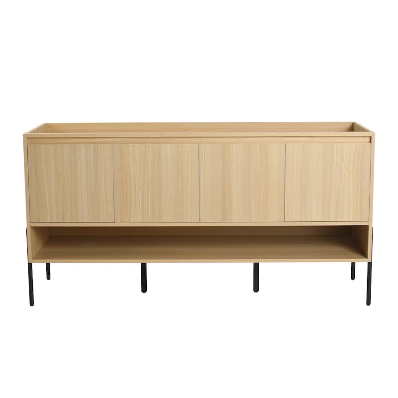 60" Freestanding Bathroom Vanity & 4 Soft-Close Cabinet Doors -Excluding Sink