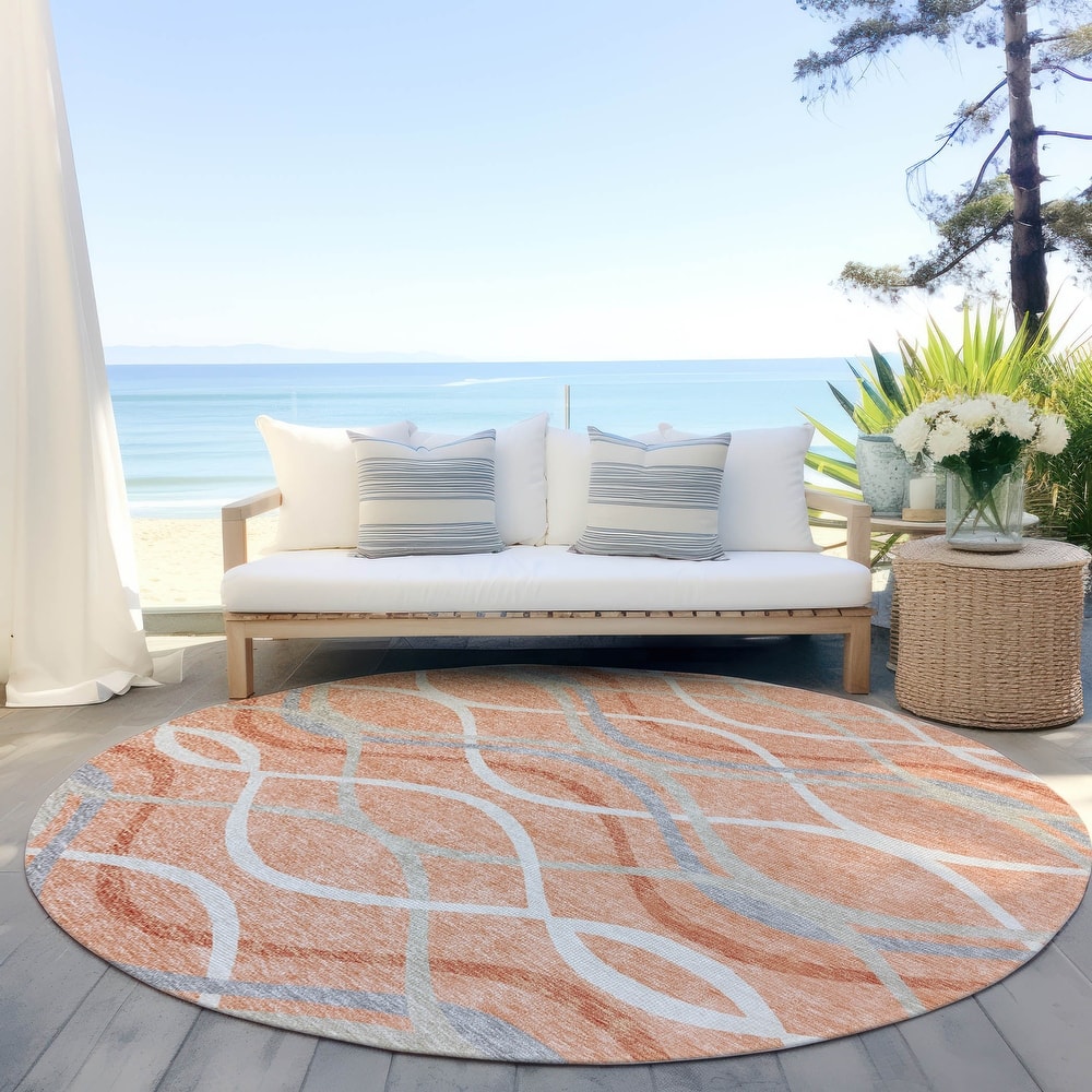 Machine Washable Indoor/ Outdoor Chantille Contemporary Deco Rug