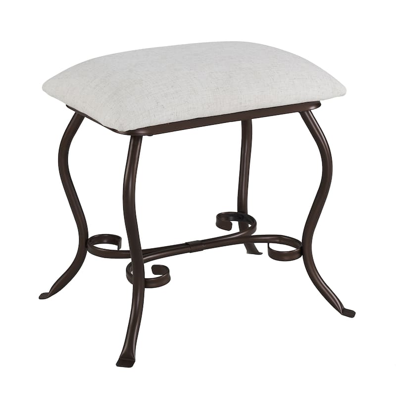 Linon Angelica Glass-top Metal Vanity Set
