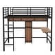 preview thumbnail 7 of 11, Multi-functional Full Size Metal & Wood Loft Kids Bed with L-shaped Desk,Ladder,Guardrail and Shelves