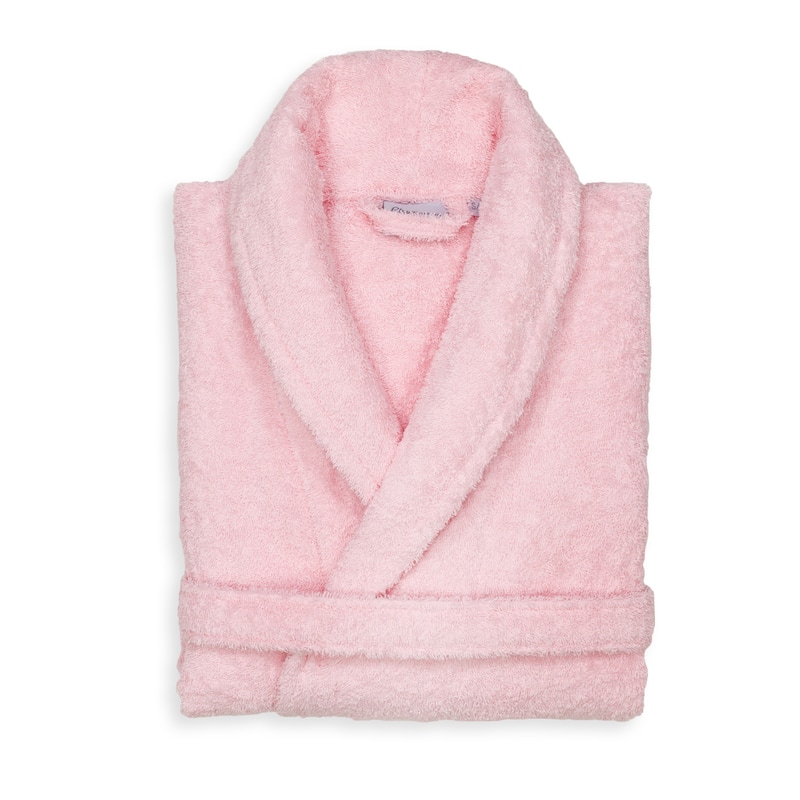 Authentic Hotel Spa Unisex Turkish Cotton Terry Cloth Bath Robe - L/XL - Pink