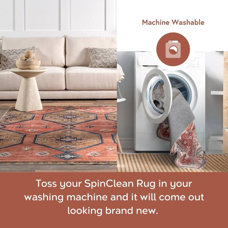 Nuloom Rizzo SpinClean Puppy Kids Machine Washable Area Rug