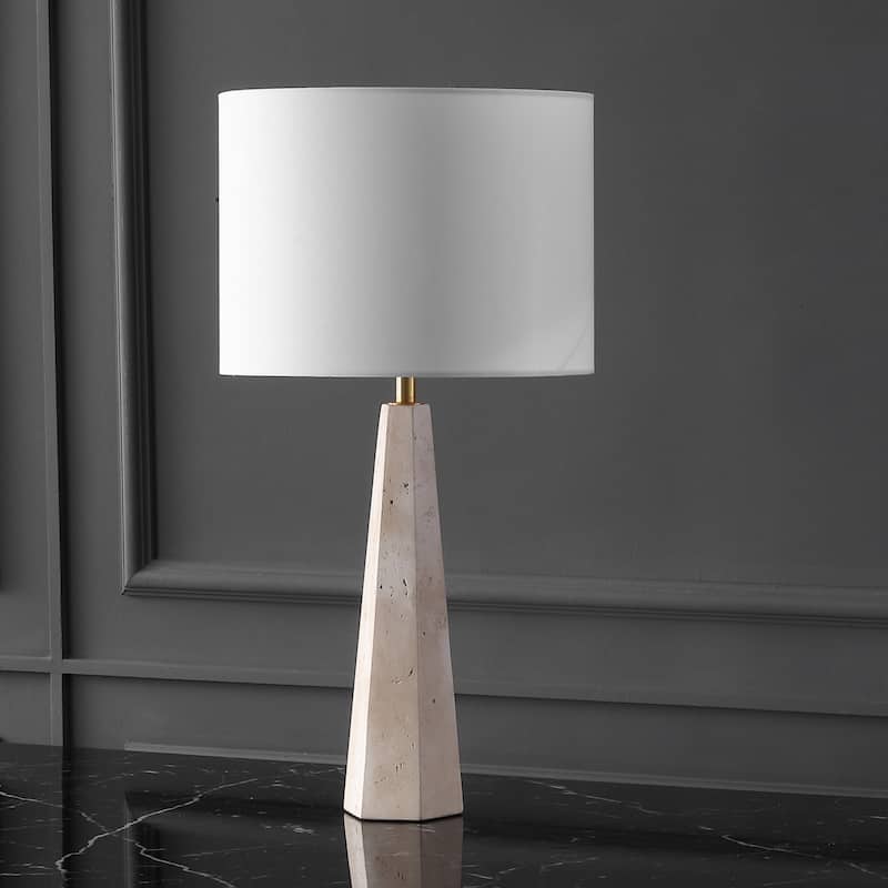 SAFAVIEH Couture Gabryanna Travertine Table Lamp - 14"W x 14"D x 26"H