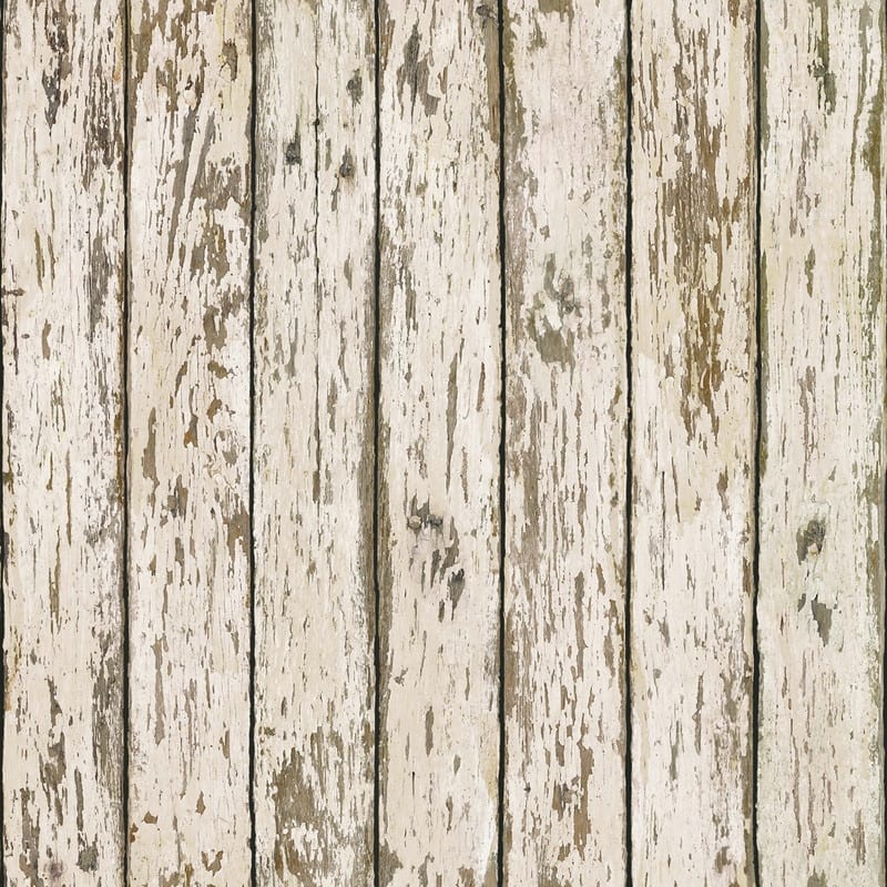 Chesapeake Harley White Weathered Wood Wallpaper - 20.5in x 396in x 0.025in