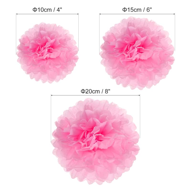12Pcs 4"/6"/8" Tissue Pom Poms Paper Flowers Ball Party Wedding Decor