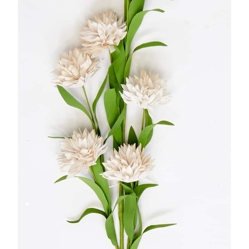 32" Artificial Marigold Spray, White, Set of 6 - 32