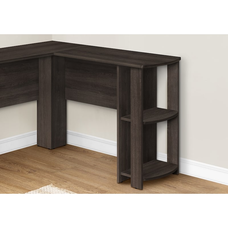 Computer Desk, Home Office, Corner, Storage Shelves