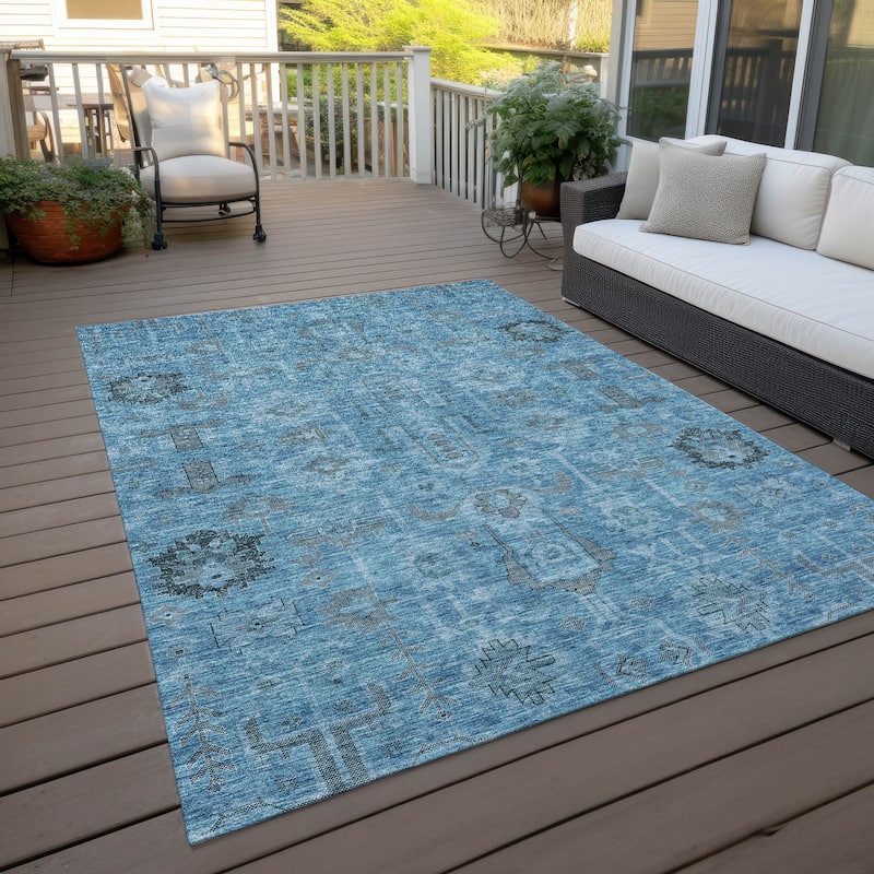 Machine Washable Indoor/ Outdoor Chantille Boho Rug