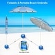 preview thumbnail 29 of 27, Gymax 8ft Beach Umbrella Outdoor Patio Garden w/ Carrying Bag Sand