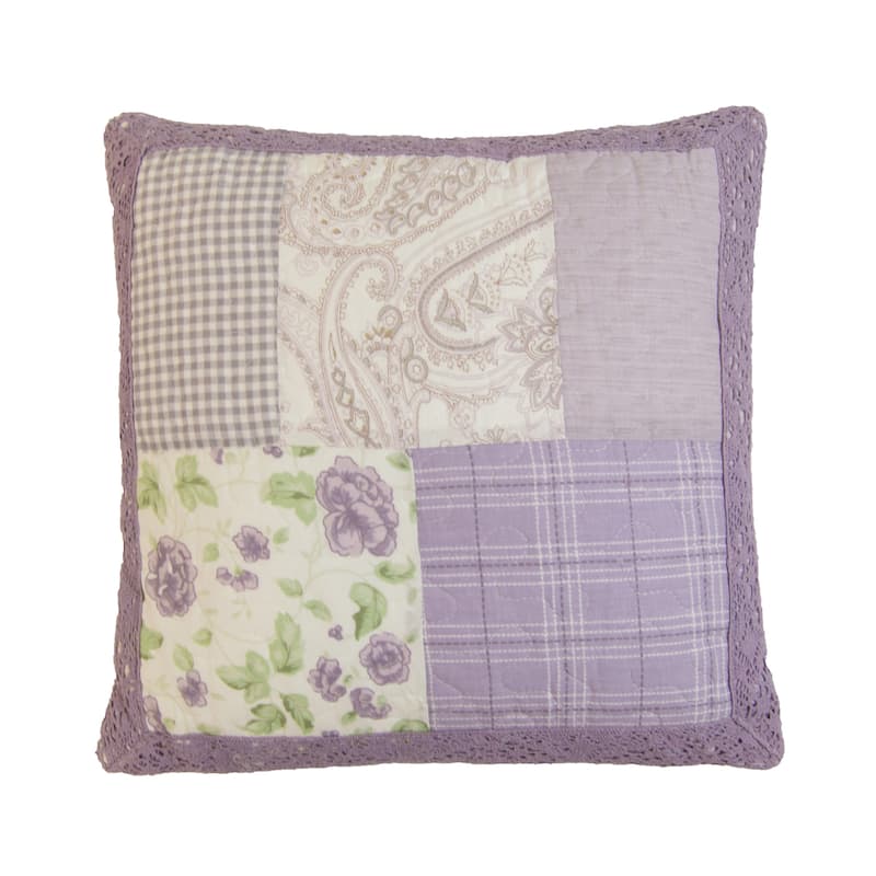 Donna Sharp Lavender Rose Square Decorative Pillow - Accent - Polyester