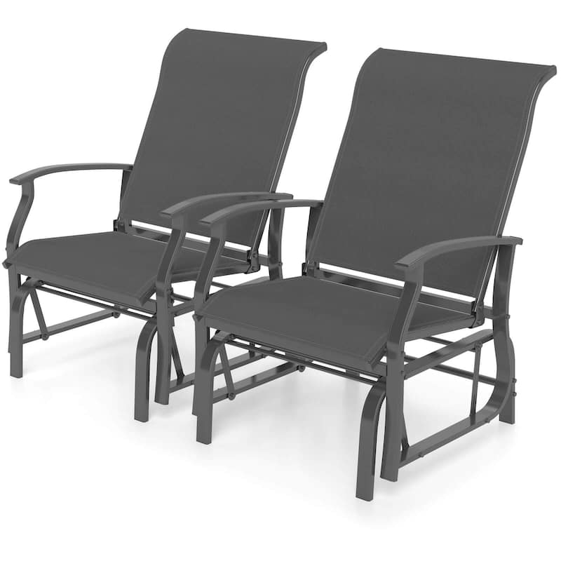 Costway Porch Gliders Set of 2/4 with Reclined High Back Breathable - See Details