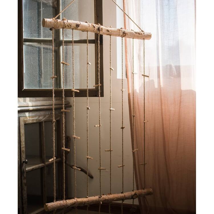 RusticReach Birch Wood Photo Wall Hanger - Beige