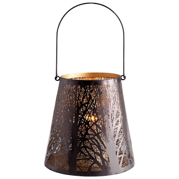 Cyan Design 09047 Forest Glow 2 Piece Iron Decorative Candle Holder Set - Graphite Bronze