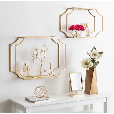 Kate and Laurel Ciel Scalloped Metal Wall Shelf (Set of 2)