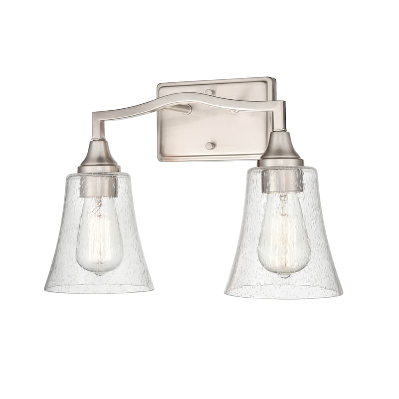 Millennium Lighting Caily 2 Light Bathroom Vanity Fixture in Bruchsed Nickel or Matte Black