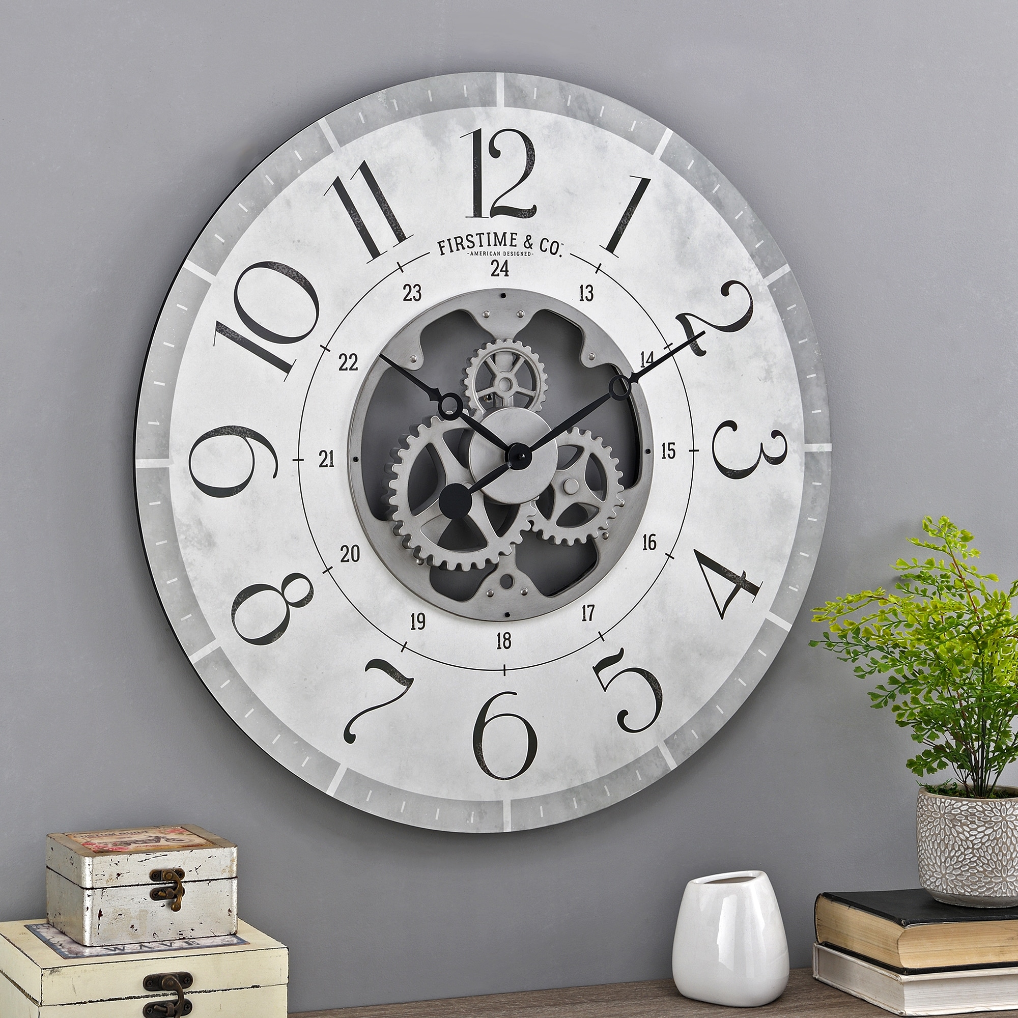 FirsTime & Co. Carlisle Gears Wall Clock, Wood, 27 x 2 x 27 in
