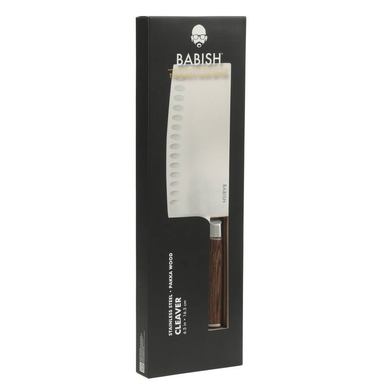 Babish High Carbon 1.4116 German Steel Full Tang 6.5-Inch Forged Cleaver Knife - for Heavy-Duty Chopping and Slicing