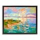 preview thumbnail 1 of 25, Stupell Vivid Abstract Coast with Boats Framed Floater Canvas Wall Art Design By Dorothy Fagan 21 x 17 - Black