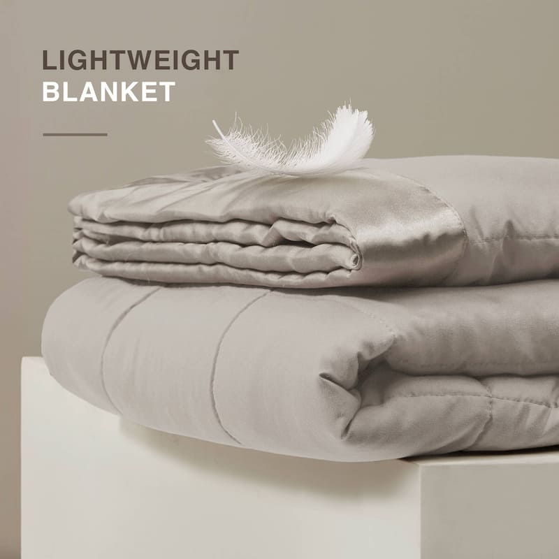 Madison Park Prospect Lightweight Down Alternative Blanket with Satin Trim