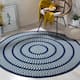 SAFAVIEH Handmade Braided Levina Country Rug - 4' x 4' Round - Ivory/Navy