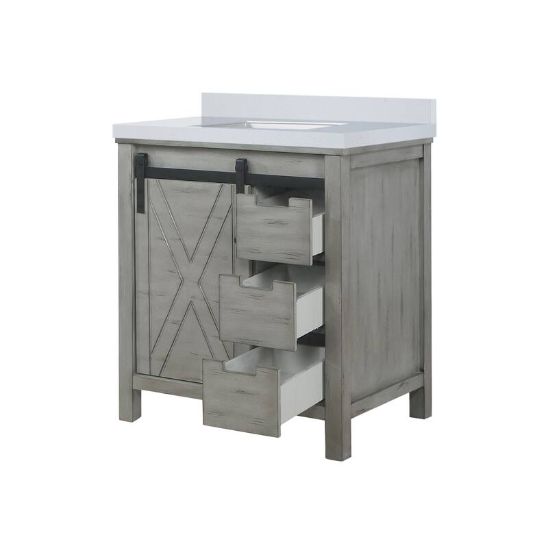 Marsyas Bath Vanity and White Quartz Countertop