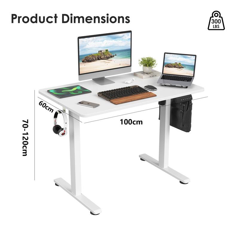 Electric Standing Desk Adjustable Height Sit Stand Home Office Desk with Splice Board