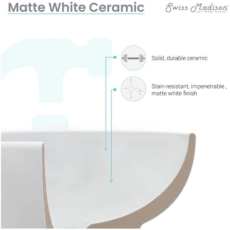 Swiss Madison SM-WS324 Ivy 18-1/2" Square Ceramic Wall Mounted
