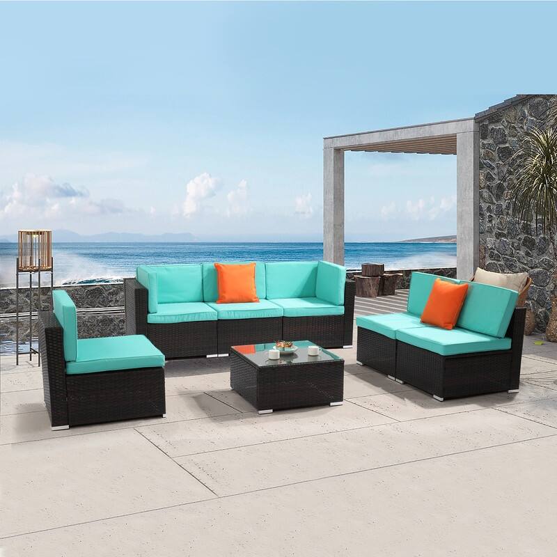 Gereja PE Rattan 7-piece Outdoor Sectional Sofa Set by Havenside Home
